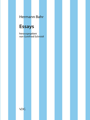 cover image of Hermann Bahr / Essays